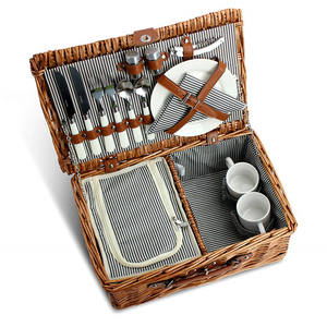 Cestas de almacenamiento personalizadas de amor ecológicas, arte popular, mimbre, decoración de vacaciones y regalo, juego de cesta de <span class=keywords><strong>Picnic</strong></span>, cesta de <span class=keywords><strong>Picnic</strong></span> para 6 personas - Product Image 3