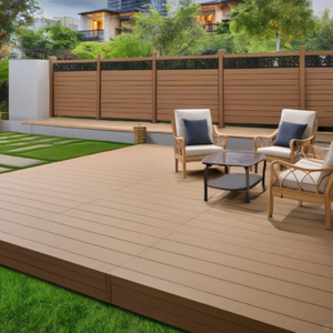 Hiện Đại Tự Làm Ngoài Trời Decking Không Thấm Nước Nhà Sửa Đổi Nhựa Sàn Mat Gỗ Hạt Kết Thúc Cho Vườn Công Viên Biệt Thự - Product Image 5