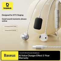 Casque audio Baseus Encok K1 95, nouveau, avec microphone filaire intégré, pour karaoké, musique, ordinateur, carte son, haut-parleur, moniteur intra-auriculaire, en direct