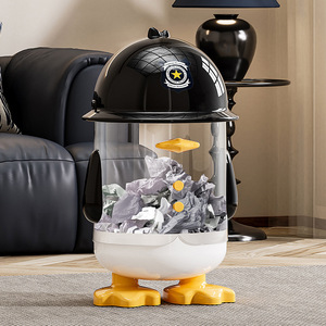 Penguin Sheriff Trash Can Flip Top Large Capacity Indoor Waste Bin - Product Image 4