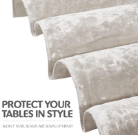 Élégante nappe ronde blanche crème de 70 pouces en velours écrasé durable avec une belle dentelle pour un usage domestique