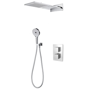 Sang Trọng Màu Đen Brass Lượng Mưa Tắm Mixer Hot Bán Đa Chức Năng Treo Tường Hệ Thống Vòi Hoa Sen Phun Mềm Cho Khách Sạn - Product Image 2