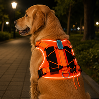 Harnais pour chien Qcool à charge magnétique, sangle en nylon réglable, logo personnalisé, marche nocturne, sécurité des animaux de compagnie, éclairage LED haute visibilité