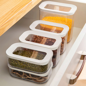 BPA Free Plastic Airtight Kitchen Pantry Organization Pot Food Storage Container For Rice Cereal Storage Jar with Seal Lid