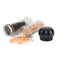 Meilleur prix manuel 100ML jetable sel poivre moulin en gros verre plastique salière et moulin pour usage domestique cuisine