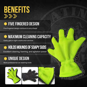 Guanti per Lavaggio Auto a Cinque Dita in Ciniglia, Nuovi e Molto Richiesti, Proteggono la Vernice dell'Auto - Product Image 2