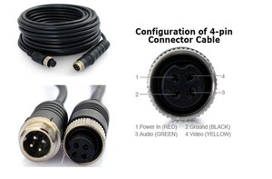 Cable de 4 pines de cámara de marcha atrás de extensión impermeable fuerte y duradera - Product Image 2