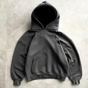 Sweat-shirt à capuche pour homme, coupe classique, couleur unie, avec poche, style décontracté, pour l'automne, 100% coton, tissu en molleton français tricoté - Product Image 1