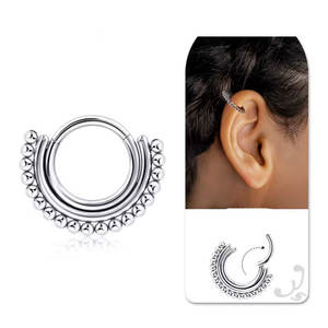 Thời trang G23 Titan <span class=keywords><strong>Tribal</strong></span> Á bóng bản lề Clicker Vòng ASTM F 136 vách ngăn Clicker cơ thể đồ trang sức đám cưới engagements chính thống - Product Image 2