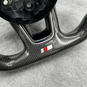 Volant sport en fibre de carbone forgé à fond plat en cuir pour <span class=keywords><strong>Audi</strong></span> A4 B8/B8.5/A6 C7/C7.5 <span class=keywords><strong>s</strong></span> <span class=keywords><strong>Line</strong></span> 2011-2017 LED - Product Image 5