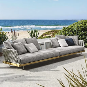 <span class=keywords><strong>2023</strong></span> patio de conversation extérieur en aluminium avec canapé en bambou pour cour hôtel parc meubles liquidation vente - Product Image 4