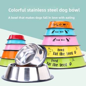 Bol <span class=keywords><strong>pour</strong></span> animaux de compagnie en acier inoxydable personnalisé, antidérapant, durable, coloré, <span class=keywords><strong>pour</strong></span> chiens et chats de toutes tailles, accessoires d'alimentation <span class=keywords><strong>pour</strong></span> animaux - Product Image 4