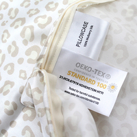 Ensemble de 3 taies d'oreiller en soie imprimée, certifiées OEKO-Tex, qualité 6A, motif vintage de voyage, motifs animaux/feuilles/points, idéal pour hôtel