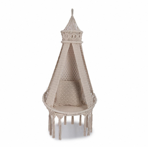 Silla Colgante de Patio Hecha a Mano de Algodón, Asiento Tejido, Diseño Personalizado, Muebles de Interior y Exterior para Sala de Estar, Dormitorio, Hotel - Product Image 1
