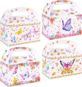 12pcs Butterfly Party Favor Treat Box Spring Butterfly Party Goodie Gift Box for Butterfly Themed Birthday Party Supplies