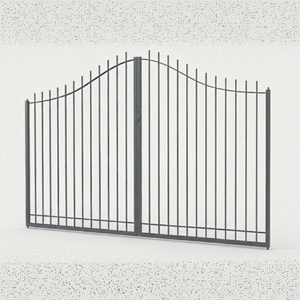 Puerta de Granja de Doble Hoja con Recubrimiento en Polvo Negro, Apertura Manual, Uso Exterior, Diseño Tradicional Duradero - Product Image 1