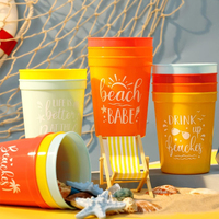 Gobelets de stade en plastique réutilisables écologiques sans BPA à prix avantageux avec logo personnalisé pour les compétitions de football, 8 oz, 12 oz, 16 oz, 24 oz
