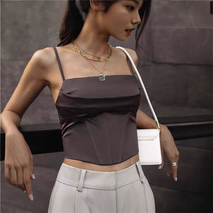 Camisole bustier sexy en <span class=keywords><strong>satin</strong></span> à baleines, <span class=keywords><strong>dos</strong></span> <span class=keywords><strong>nu</strong></span>, taille cintrée, style doux et séduisant, pour femme, collection automne Bdbh Bdbh Bd - Product Image 5