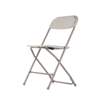 Chaises pliantes en plastique blanc P-01 pour événements en plein air, location, HDPE, capacité de charge élevée, empilables, portables, pour jardin, fête, usage intensif, 650 lb