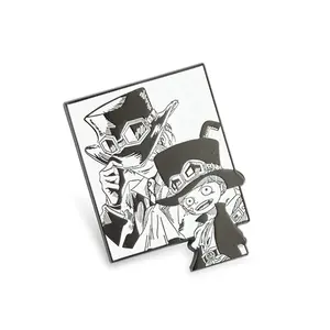 लोकप्रिय रंगे काले बैज लैपल पिन मुक्त डिजाइन कस्टम लोगो हार्ड एनमेल मुद्रित धातु कार्टून चरित्र एनीमे पिन