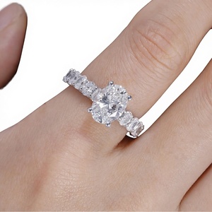 1 Carat <b>Emerald</b> Cut Moissanite Crystal Rhinestone <b>Silver</b> Plated Women's Wedding Gift <b>Ring</b> - Product Image 3