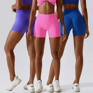 Pantalones cortos de Yoga para mujer, conjunto de yoga con logotipo personalizado, de realce, para entrenamiento