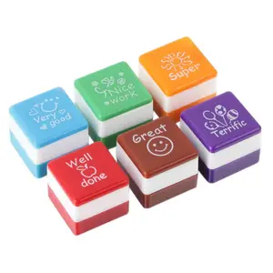 Cube Plastic Teacher Reward Teaching Stamps Customize Rubber Personalized Kids Toy Self-inking Stamp