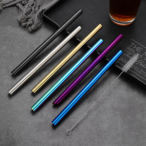 Ensemble de paille Boba en acier inoxydable 316 réutilisable et écologique de vente chaude pailles pliées de 12mm emballées individuellement avec brosse de nettoyage - Product Image 5
