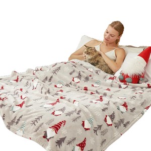 Christmas Gnome Print Plush Throw <b>Blanket</b> Rectangular Soft Anti-Pilling Machine Washable Winter Home Decor Classic Style - Product Image 4