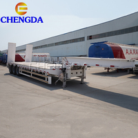 3 4 essieux lit bas Boy Deck Conteneur à plat col de cygne Excavateur Transport Semi Remorque Lit bas Camion Remorques