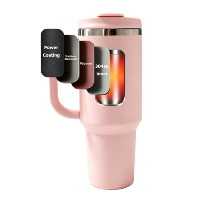 Nouveau Gobelet de Voyage Isotherme à Double Paroi en Acier Inoxydable 40 oz, Sans BPA, Anti-Fuite, avec Poignée et Couvercle à Paille – Vente Flash