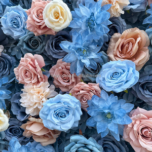Prometti decorazione di sfondo di nozze tende di rosa blu di alta qualità arrotolare la parete del fiore artificiale - Product Image 4