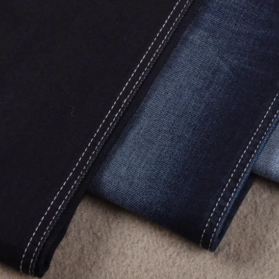 Koyu mavi örgü pamuk spandex streç dipleri kot kumaş denim kumaş