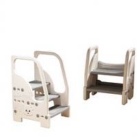 Tabouret d'appoint pour lavage des mains des bébés, marchepied pour lavabo d'enfant, tabouret rehausseur de salle de bain, marchepied en plastique pour tout-petits avec main courante