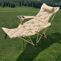 Chaise inclinable d'extérieur en métal réglable à 4 positions avec accoudoirs pliables, tissu Oxford, lit de repos pour la pêche, le pique-nique, le jardin