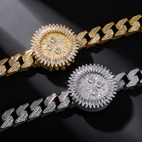Drop Shipping jam tangan zirkon penuh, aksesori gelang manset bunga modis