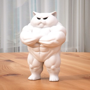 Outlandish Creative Statue <strong>Figurine</strong> - <strong>Cat</strong> with Chest Muscles - Product Image 2