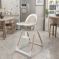 Chaise haute moderne en plastique et bois pour bébé, installation facile, style panneau pour l'alimentation/les repas, pour bébés et enfants, utilisation à domicile, meubles pour enfants