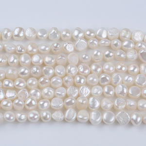 ไข่มุกน้ำจืดธรรมชาติทรงบาร็อค ขนาด 8-9 มม. รูเจาะแนวนอนสองด้าน สำหรับงาน DIY ทำมือ - Product Image 2