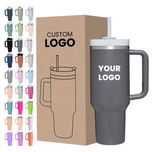 Produits Phares 2026 – Tasse de Voyage Isotherme en Acier Inoxydable 40oz avec Poignée et Paille, Idéale pour l'Impression - Product Image 1