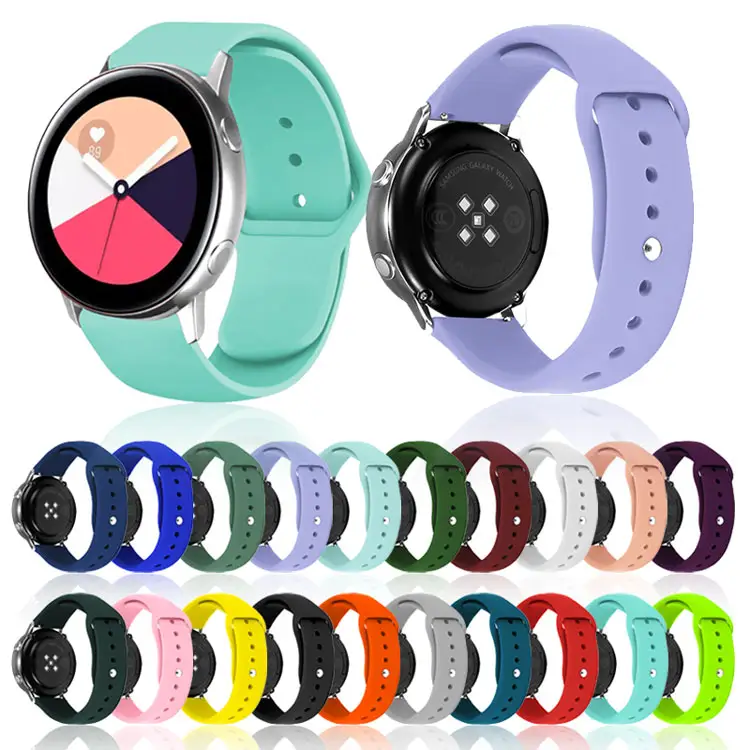 Pulseira de relógio de silicone de 20mm 22mm, pulseira de relógio de substituição para esporte para samsung