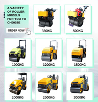 Mini-compacteur vibrant diesel à double tambour de 1, 2 ou 3 tonnes, poussé à la main, pour asphalte et sol - Mini-rouleau compresseur