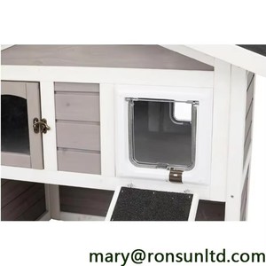 <strong>Garden</strong> <strong>Cat</strong> Shelter Outdoor with <strong>Run</strong>, Large Solid Wood <strong>Cat</strong> House with Escape Door, Waterproof Heavy Duty Feral <strong>Cat</strong> Kennel - Product Image 2