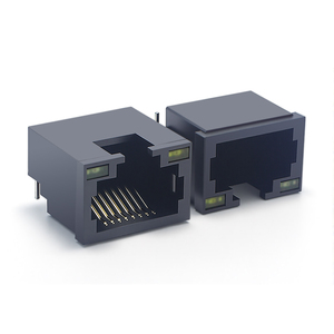 Connettore di Rete Ethernet LAN Femmina <span class=keywords><strong>RJ45</strong></span> a Singola Porta Tipo <span class=keywords><strong>SMT</strong></span> con LED Placcato in Oro Garanzia di 2 Anni AK Electronics - Product Image 2