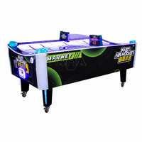 Table de hockey sur air incurvée avec éclairage LED, tableau de scores numérique, distributeur de cadeaux, machine d'arcade à monnayeur