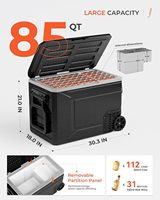 Euhomy, prix d'usine certifié UL, mini réfrigérateur portable de 80 L, réfrigérateur-congélateur à compresseur pour voiture, 12 V/220 V, avec roues