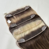 Listo para enviar: Topper de cabello humano con encaje HD 12x2, línea de cabello frontal estilo libre con cordón ajustable para cabello recesado, transpirable