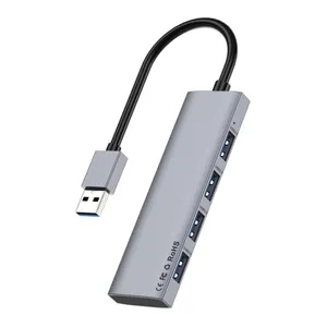 4 Ports USB A Hub OEM USB 3.0 Splitter Hub Aluminum Expander Portable Adapter Multiport DATA Hub for Laptop i Mac Pro and Mobile