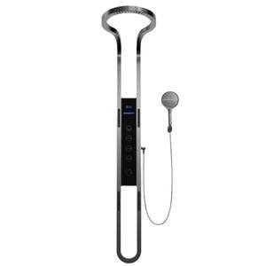 Juego de baño de pared para hoteles modernos, grifo de ducha de baño de cascada gris, suave/masaje/cabezal de ducha de lluvia con chorro, válvula de cerámica cepillada - Product Image 4