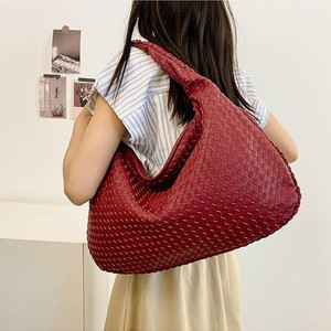 French Style Woven Dumpling Bag Red Single Strap Shoulder Tote Everyday Use Summer 2024 - Product Image 1